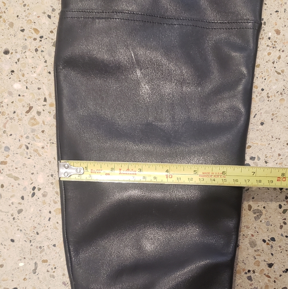 ZARA Leather 2 Buckle Over The Knee Lug Sole Tall Boots - Picture 12 of 13